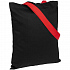 Холщовая сумка BrighTone, черная с красными ручками - Фото 1