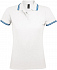 Рубашка поло женская Pasadena Women 200 с контрастной отделкой, белая с голубым - Фото 1