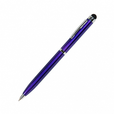 Ручка шариковая со стилусом CLICKER TOUCH (Синий, серебристый)