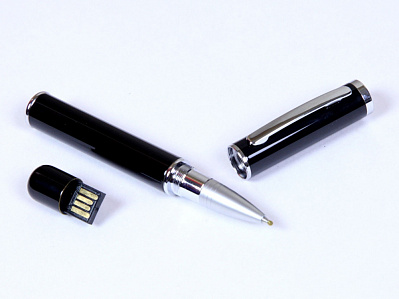 USB 2.0- флешка на 8 Гб в виде ручки с мини чипом (Черный)
