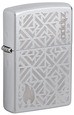 Зажигалка ZIPPO Mosaic с покрытием Satin Chrome, латунь/сталь, серебристая, матовая, 38x13x57 мм