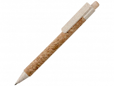 Ручка из пробки и переработанной пшеницы шариковая Mira (Коричневый/бежевый)