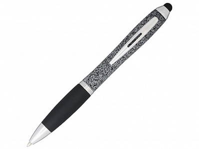 Ручка-стилус пластиковая шариковая Nash крапчатая (Черный/серебристый)