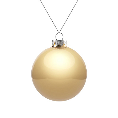 Елочный шар Finery Gloss, 8 см, глянцевый золотистый (Золотистый)