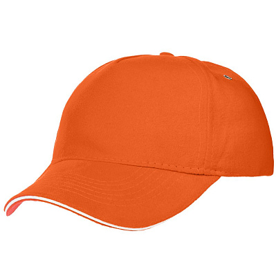 Бейсболка Classic, оранжевая с белым кантом (Оранжевый)