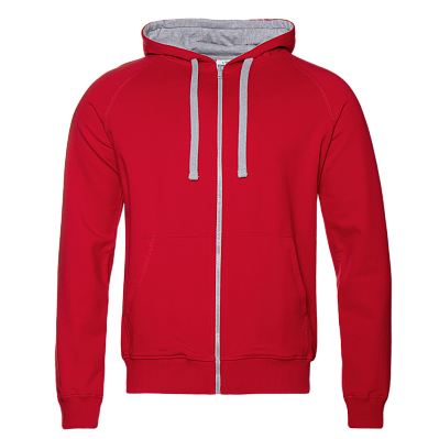 Толстовка мужская STAN с капюшоном на молнии футер без начёса 260, 61 (Красный)