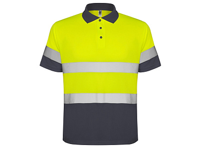 Рубашка поло со светоотражающими полосами Polaris, мужская (Свинцовый/неоновый желтый)