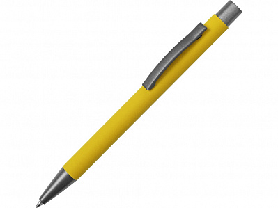 Ручка металлическая soft-touch шариковая Tender (Желтый/серый)
