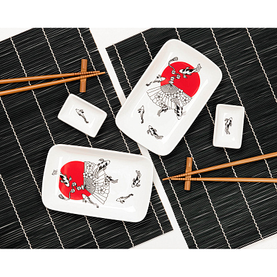 Набор для сервировки суши Токио (Tokyo) (10 предметов), черный