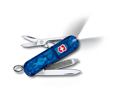 Нож-брелок VICTORINOX Swiss Lite 58 мм 7 функций полупрозрачный красный