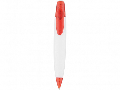 Ручка пластиковая шариковая Флагман (Белый/красный)