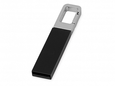 USB-флешка на 16 Гб Hook с карабином (Черный/серебристый)