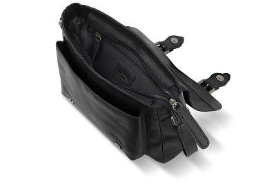 Сумка женская KLONDIKE GOLD «Amber», натуральная кожа в черном цвете, 27,5 х 19 х 10 см