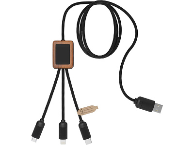 Кабель 3 в 1 в оплетке из бамбука