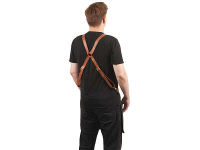 Фартук из натуральной кожи с карманами