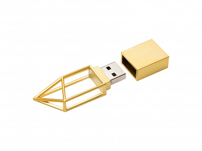 USB 2.0- флешка на 16 Гб Геометрия (Золотистый)