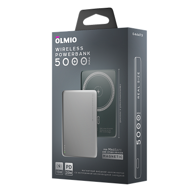 Беспроводной магнитный ПЗУ Olmio QM-15, серебро