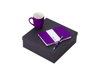 Подарочный набор COLOR IT с блокнотом, металлической ручкой и кружкой (Фиолетовый)