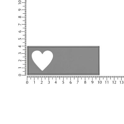 Лейбл из ПВХ с вырубкой «Сердце», серый