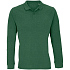 Рубашка поло унисекс с длинным рукавом Planet LSL, темно-зеленая - Фото 1