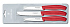 Набор из 3 ножей VICTORINOX Swiss Classic: 2 ножа для овощей 8 см, столовый нож 11 см, красная ручка - Фото 1