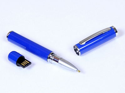 USB 2.0- флешка на 32 Гб в виде ручки с мини чипом (Синий)