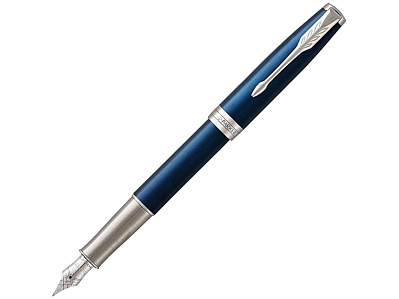 Перьевая ручка Parker Sonnet, F (Синий, серебристый)