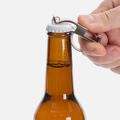 Брелок-подставка с открывалкой Virke, серебристый