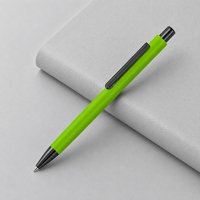 Металлическая шариковая ручка Ellipse gum soft touch с зеркальной гравировкой (Светло-зеленый)