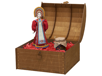 Подарочный набор: кукла фарфоровая, мёд с гецким орехом