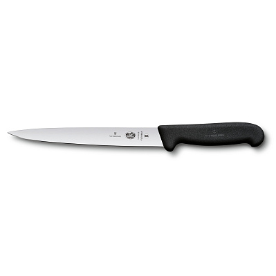 Нож филейный VICTORINOX Fibrox с гибким лезвием 20 см, чёрный (Черный)