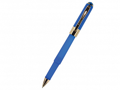 Ручка пластиковая шариковая Monaco (Ярко-синий/золотистый)