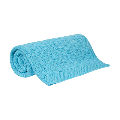 Плед Берта вязаный, 160*90 см, голубой