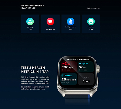 Смарт-часы Kieslect Calling Watch Ks2, темно-синий