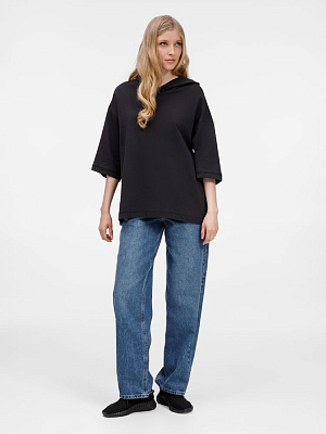 Футболка оверсайз унисекс с капюшоном Neofit, черная