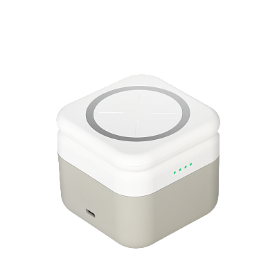 Беспроводная зарядная станция 3в1 15W Куб (Cube Wireless Magnetic) (Белый)