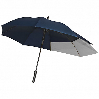 Зонт-трость Fiber Move AC  с серым (Темно-синий)