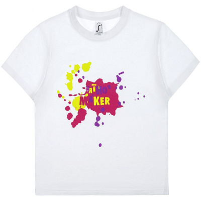 Футболка детская «Пятно Maker», белая (Белый)