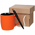 Набор Color Block: кружка и ручка, оранжевый с черным - Фото 1