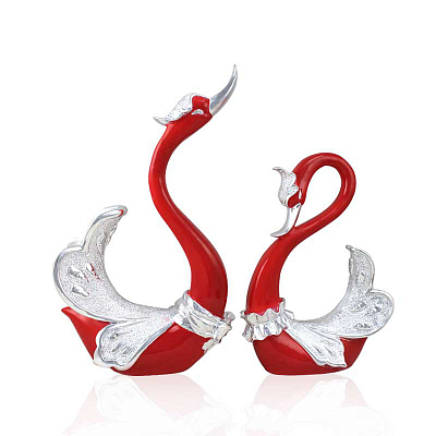 Набор статуэток &amp;quot;Влюбленные лебеди&amp;quot;, красные