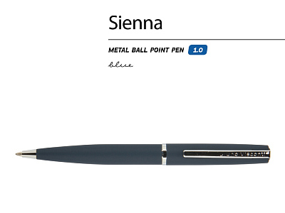 Ручка металлическая шариковая Sienna, софт-тач