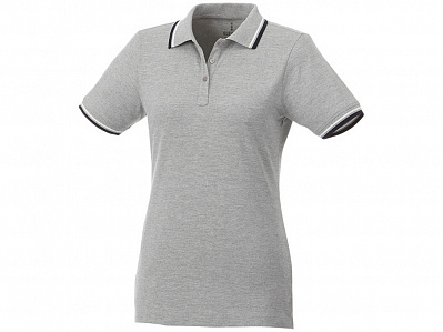 Рубашка поло Fairfield женская (Серый меланж/темно-синий/белый)