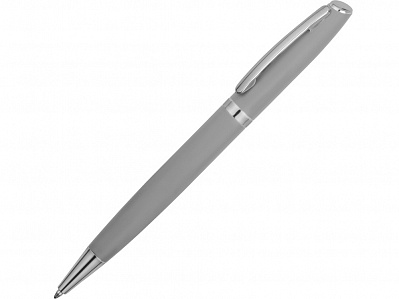 Ручка металлическая soft-touch шариковая Flow (Свтло-серый/серебристый)