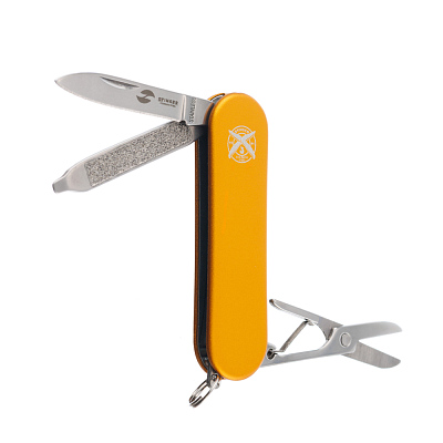 Нож перочинный Stinger, 62 мм, 4 функции, материал рукояти алюминий (золотистый)