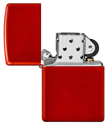 Зажигалка ZIPPO Classic с покрытием Metallic Red, латунь/сталь, красная, матовая, 38x13x57 мм