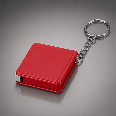Брелок-рулетка Дюйм, 1м (Красный/серебристый)