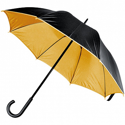 Зонт-трость Downtown, черный с золотистым (Золотистый)