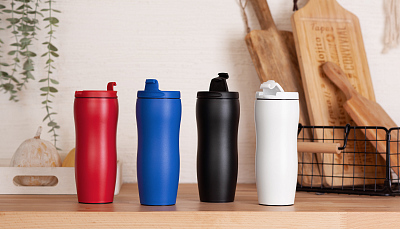 Термостакан "Монтана" 400 мл, покрытие пудра, синий