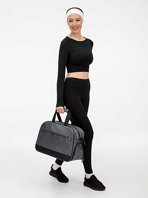 Спортивная сумка Atlantes, светло-серая с черным