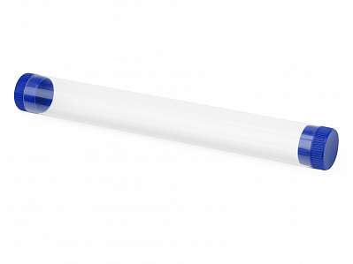 Футляр-туба пластиковый для ручки Tube 2.0 (Прозрачный/синий)